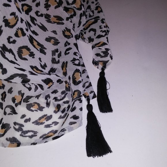 Palisades Beach Club Swim Cover Up Medium Large M/L Sheer Leopard Animal Print S - Picture 5 of 10